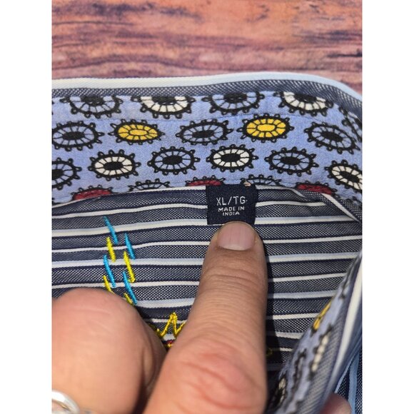 Robert Graham Mens Striped Shirt Long Sleeve Dress Shirt XL Button-Up Textured - Picture 6 of 10